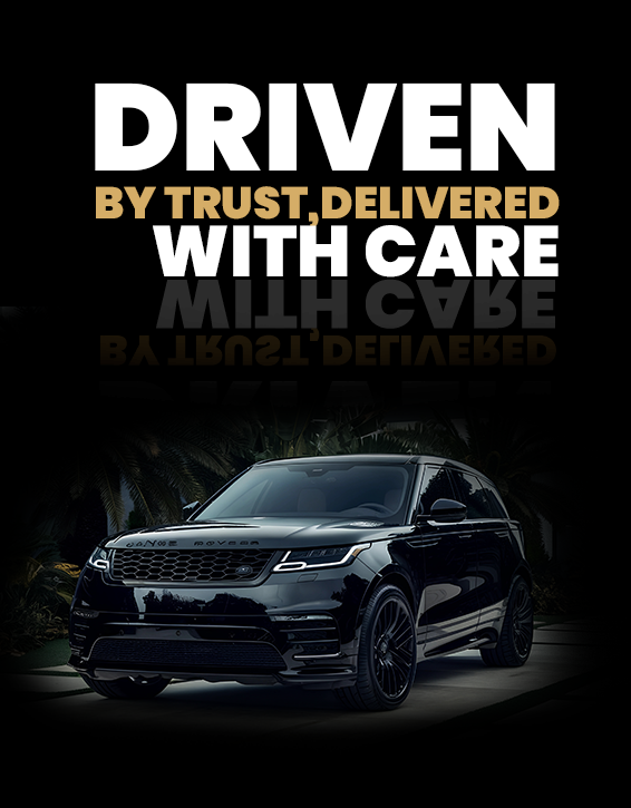black range rover with a white pavement used as a mobile banner on Koos and Mike