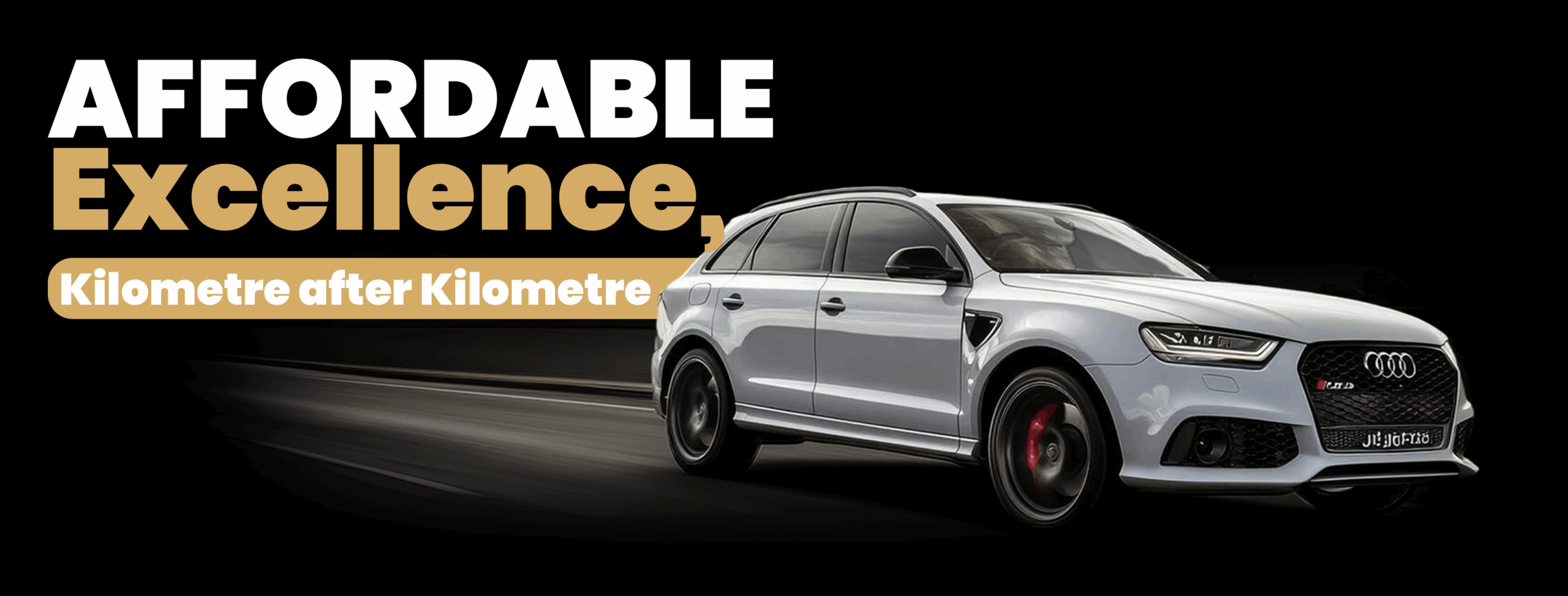 white audi rs3 on a black and gold background